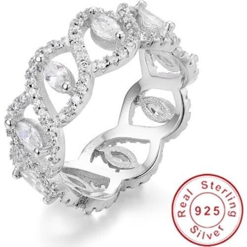 Luxury 925 Sterling silver Marquise Cut Diamond Engagement Wedding Rings For Women Jewelry