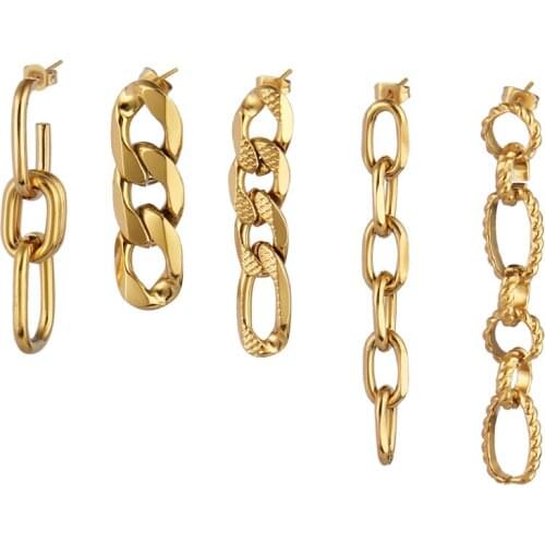 Chain Earring Stainless Steel Women Unusual Earrings Fashion Drop Earrings Long Chain Earrings For Women Female Jewelry