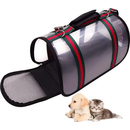 Foldable Pet Handbag Cat Carrier Outdoor Travel Bag Portable Transparent Design Breathable Shoulder Bag For Cats Puppies Birds