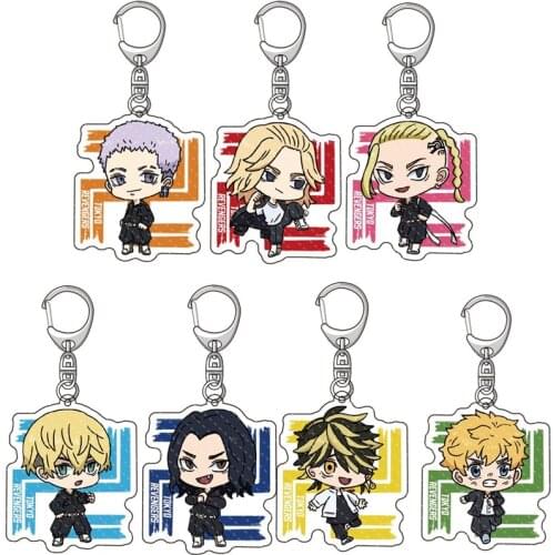 Tokyo Revengers Manji Mikey Draken Key Chains Sano Manjiro Ken Takashi Acrylic Key Ring Takashi Keisuke Pendant Cosplay Gift