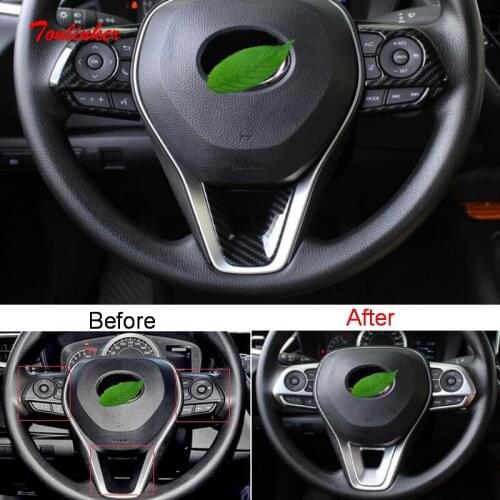 Tonlinker Interior Car steering wheel 3 6 9 Clock Cover Sticker for Toyota Corolla 2019-20 Car Styling 3 PCS ABS Cover Sticker