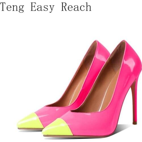 New 2021 Fashion Thin High Heels Pumps Shoes Woman Red Yellow Womens Heels Shoes Party Office Wedding Shoes Large Size 43