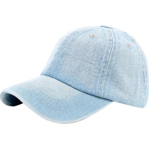 Unisex Vintage Washed Denim Baseball Cap Blank Casquette Adjustable Snapback Hat