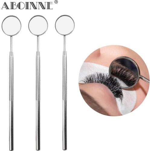 Abonnie Eyelash Extension Mirror Multifunction Checking Stainless Steel Teeth Whitening Clean Oral Eyelash Supplies Tools