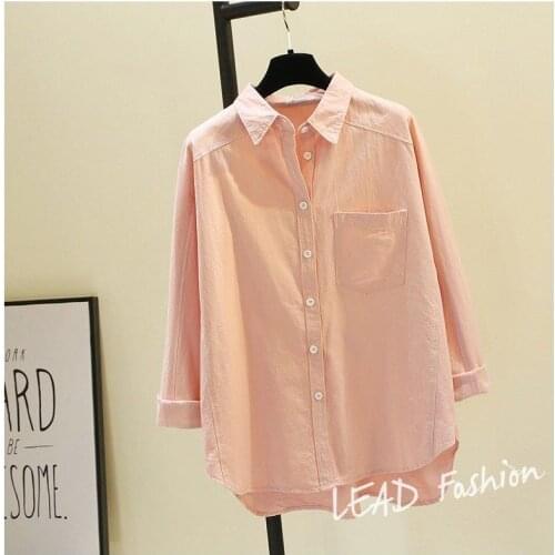 Women clothing 100% cotton washed shirts long sleeve women shirts easy match tops spring/autumn clothing korean style plus size