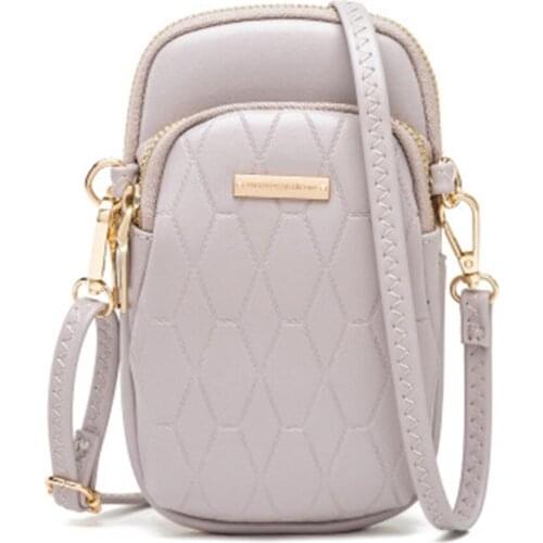 Women Phone Crossbody Bag Mini Shoulder Bag Rhomboids PU Leather Wallet Purse New