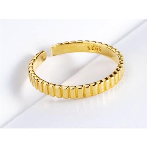 Sole Memory Cute Fresh Geometric Simple 925 Sterling Silver Female Resizable Opening Rings SRI937