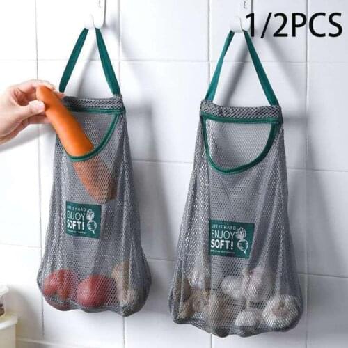 1/2PCS Hand-held Hollow Storage Mesh Bag Can Be Reused Hanging and Breathable Kitchen Supplies