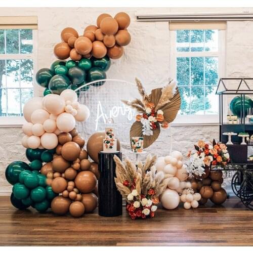 10inch 30pcs Pearl Ink Green Coffee Brown Beige Balloon Arch Kit Pastel Wedding Balloon Decoration Bridal Shower Party Supplies