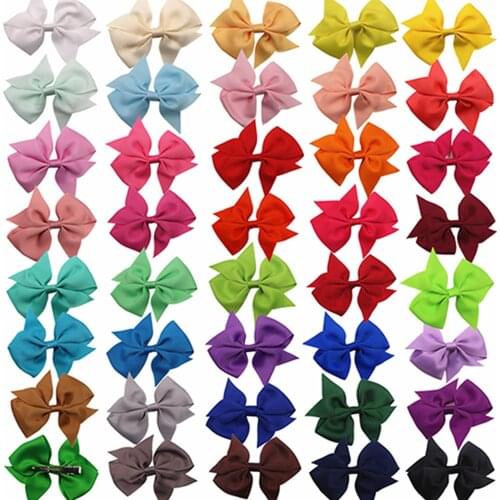 10pcs/lot 8*8 CM Solid Color Grosgrain Ribbon Dovetail Bows Toddler Hair Clip DIY Handmade Bowknot Infant Hairpins Birthday Gift