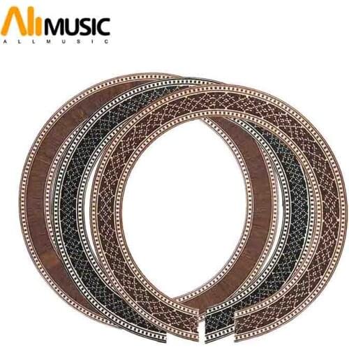 12Pcs Guitar Body Project Parts-Classic Guitar Wood Inlaid Soundhole Rosette Inlay with 3 Color