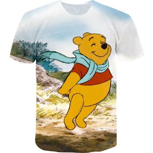2021 Kids tshirt winnie the pooh t shirts Boys Girls Top Cute T shirt Childrens Clothes short sleeves Disney cartoon Kawaii Tee