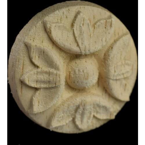 3cm 4cm Vintage Floral Woodcarving Corner Appliques Frame Wall Furniture Woodcarving Decorative Wood Figurines Crafts Home Decor