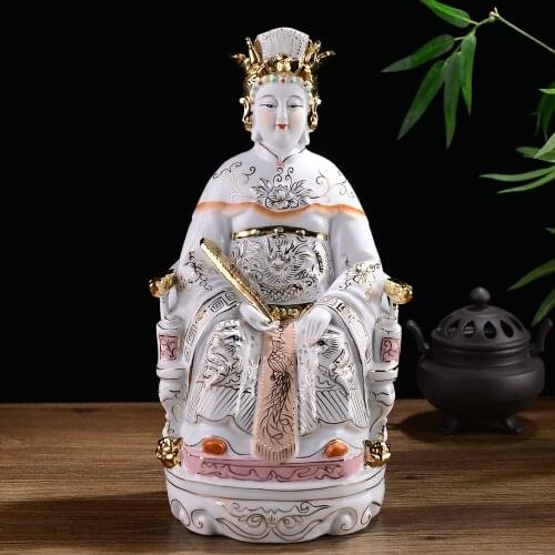 36 CM HOME FAMILY EFFICACIOUS TALISMAN PROTECTION FUJIAN MAZU GODDESS MATSU GODDESS OF THE SEA FENG SHUI CERAMIC JOSS STATUE