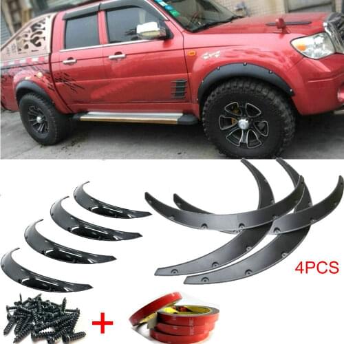4pcs x Carbon Fiber Cover / PU Wheel Arches Car Fender Flares Arch Wheel Eyebrow for FORD TOYOTA AUDI BMW BENZ SUBARU Sitcker