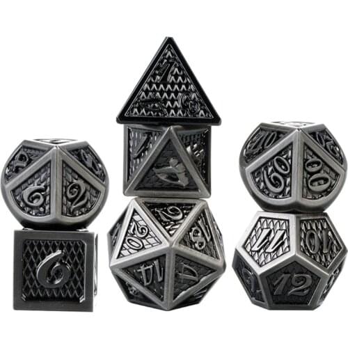 7pcs/set Metal Dice Set RPG MTG DND Metal Polyhedral Dice Role Playing Games