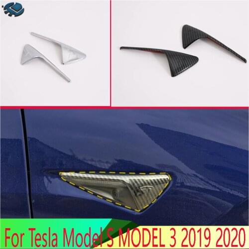 For Tesla Model S MODEL 3 2019 2020 Car Accessories ABS Chrome Air Flow Vent Fender Trim Badge Sticker