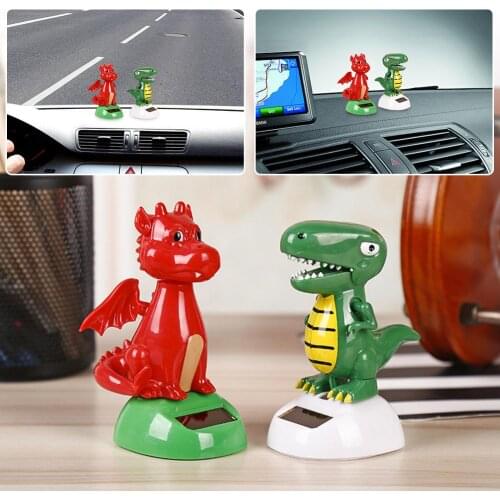 Car Accessories New Innovative Solar Car Decoration Solar Shaking Head Dinosaur Car Pendant Car Interior Christmas Cartoon Gift