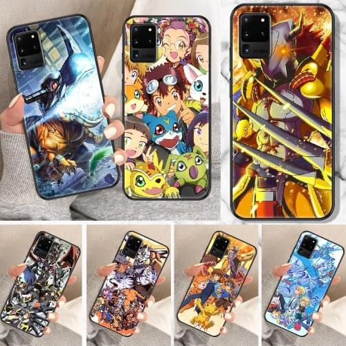 Digimon Adventure Anime Phone case For Samsung Galaxy Note 4 8 9 10 20 S8 S9 S10 S10E S20 Plus UITRA Ultra black trend