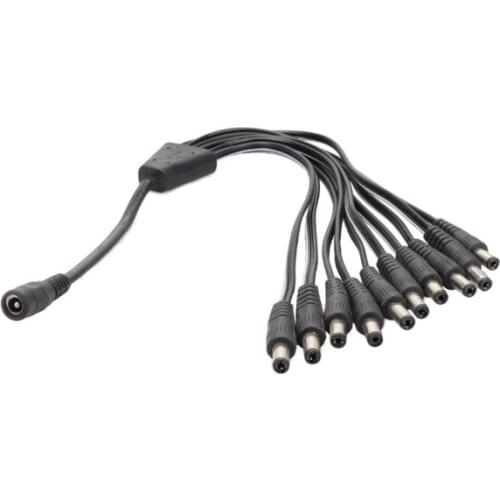 DC Power 12V Pigtail 2.1*5.5mm 1 female to 10 male Y Splitter Plug Cable Jack