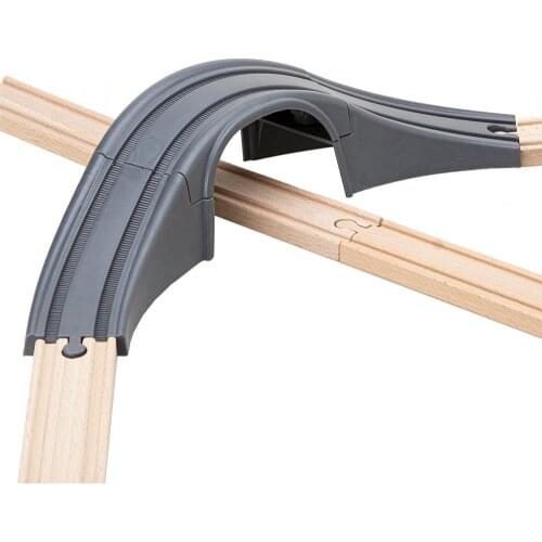 Wooden Train Track Accessories Plastic Tunnel Bridge Track Fit For All Brand Wooden Tracks Educational Toys For Kids Gifts
