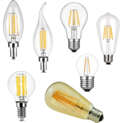 E12 E27 E14 Dimmable G45 A60 2W 4W 6W 8W LED Bulb Light Edison Retro Vintage Filament Lamps Replace Incandescent lamp 110V 220V