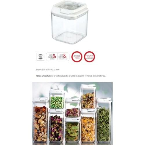 Supplies Jar Ziplock Storage Container with Silicone Sealed Square Supplies Container Vacuum 0.70 Lt