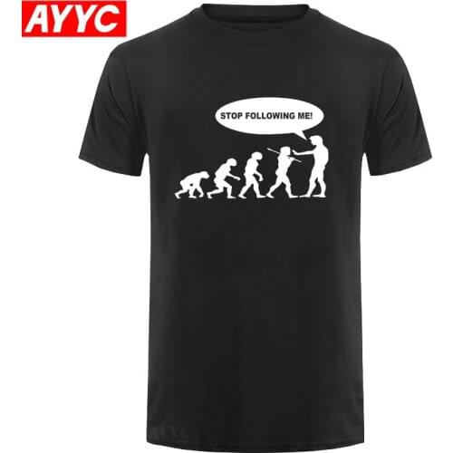 Summer Evolution mens T shirts Stop Following Me Caveman pattern streetwear T shirt funny hip hop brand clothing t shirt