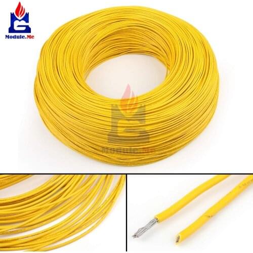 Flexible Stranded UL-1007 24 AWG Electronic Wire PVC Cable Yellow 10M 300V Wire Cable
