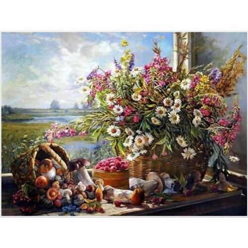 Full square diamond painting daisy basket rhinestone embroidery picture flowers diamond dotz toys mosaic art wall sticker decor