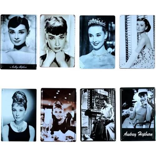 Movie Star Metal Painting Retro Signs Wall Bar Home Hotel Art Decor Cuadros Wall Sticker 30X20CM A-6059B