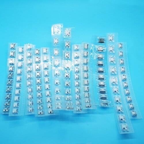 120pcs Micro Usb Connector Port Female 5Pin Jack Tail Sockect Micro Usb Charging Connector De Carga for Samsung Lenovo Huawei