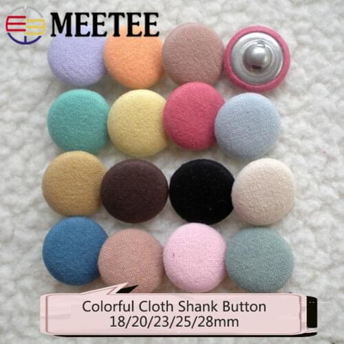 Meetee 20pcs 18-28mm Colorful Covered Shank Button DIY Coat Jacket Windbreaker Bag Buckle Hand Sewing Garment Accessories BD538