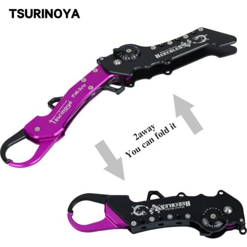 TSURINOYA Aluminum Alloy Multi-purpose Foldable Lure Fishing Gripper HERCULES Portable Fish-lip Gripper High Quality Tackle Pike