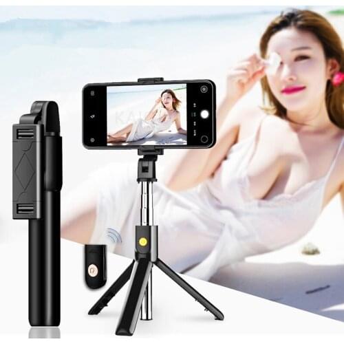 KAIQISJ K07 Wireless Bluetooth Selfie Stick Foldable Mini Tripod Expandable Monopod with Remote Control for iPhone IOS Android