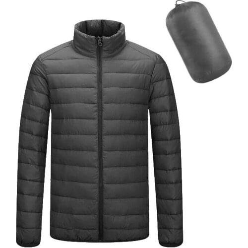 Mens Winter Jacket Coat Duck Down Cotton Light Jacket Casual Waterproof Outerwear Warm Stand Collar Brand Male Autumn Jacket Men