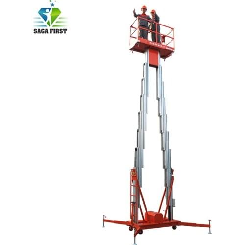 Man Lift Equipment For Sale Portable Telescopic Dual Mast Aluminum Lift