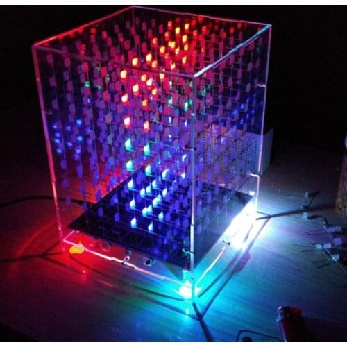 Cololful Light Cubes DIY Kit 8X8X8 WIFI Mobile Phone APP Change Word 888 LED Flashing Smart Electronic Production Parts Gift 3D