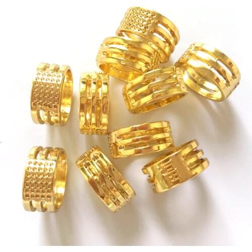 New 100pcs DIY Golden Sewing Thimbles Cross-stitch Thimble Sewing Quilting Craft Household Finger Protector Sew Accessories