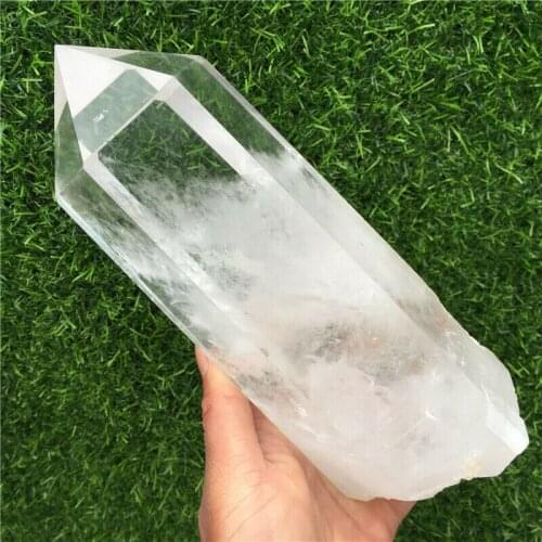 Natural Clear White Quartz Crystal Obelisk Wand Point Healing