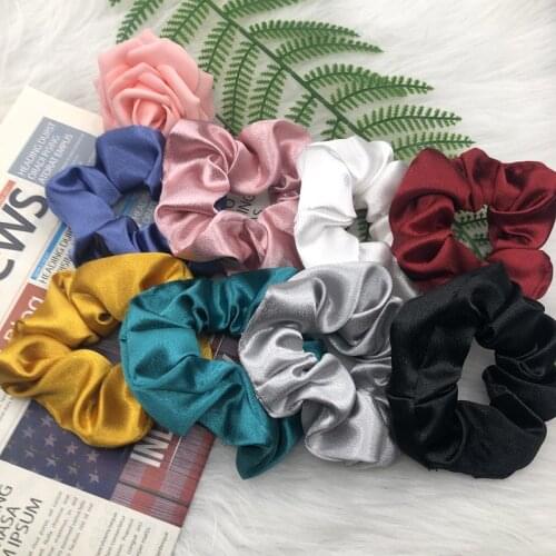 Oversized Hair Scrunchies for Women Solid Satin Silk Scrunchie Hair Rubber Bands Elastic Hair Ties Accessories Ponytail Holder