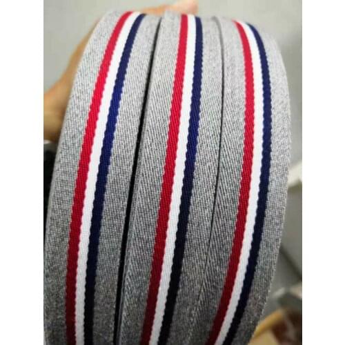 New Wide 10mm 5M French Gray Ribbed band Striped ribbon Adhesive tape webbing clothing sewing accessories merceria gift wrap