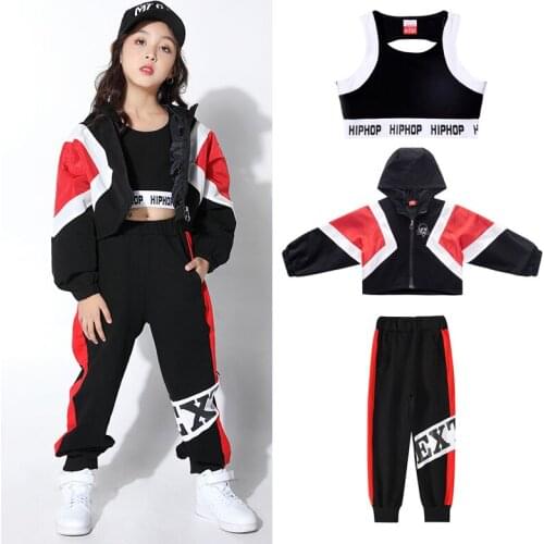 2021 New Jazz Dance Costumes Long Sleeved Jacket Hiphop Pants Dancers Costumes Ballroom Hip Hop Dance Practice Clothes DQS7761