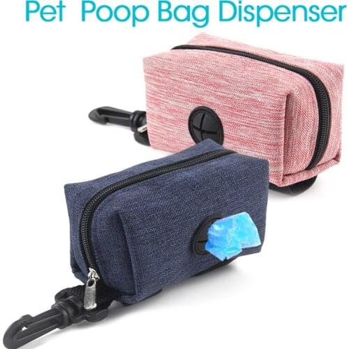 Portable Dog Poop Bags Storage Bag Oxford Pet Poop Bags Dispenser Traction Rope Leash Bag Quick Matched Waste for dog supply