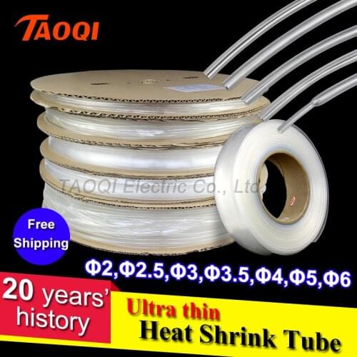 1Meter/lot 2:1 Transparent Clear Heat Shrink Tube 2mm 3mm 3.5mm 4mm 5mm 6mm 8mm 10mm 12mm Heatshrink Tubing Sleeving Wrap Wire