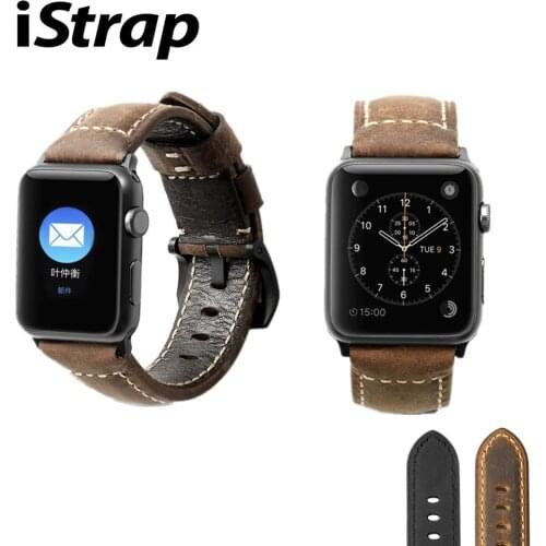 IStrap For Apple Watch Band Leather Strap for iWatch Accssories for Series 1/2/3/4 Watch Band Strap 38mm 40mm 42mm 44mm