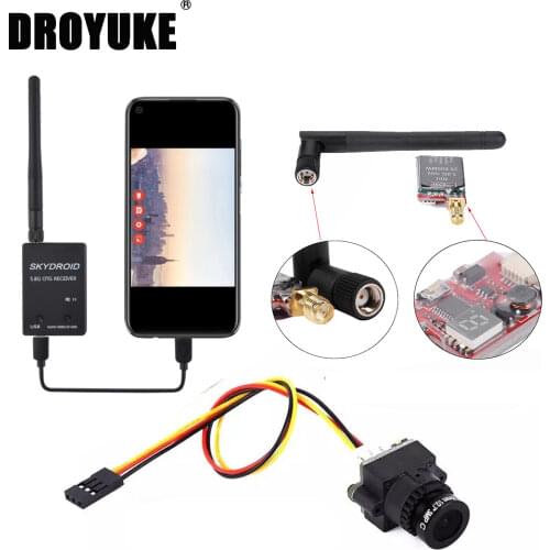 5.8G FPV Receiver UVC Video Downlink OTG VR Android Phone TS5828L 5.8G 40CH 600mW Wireless AV Transmitter 1000TV Camera