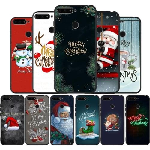 Merry Christmas black Silicone Phone Case For Huawei honor 30 8 8X 9 10 10 Lite 20 Mate 10 20 30 Lite Pro cover