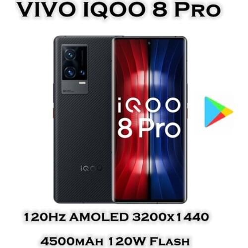 New Original Official VIVO IQOO 8 Pro 5G Cell Phone Snapdragon 888+ Plus 6.78inch 120Hz AMOLED 120W 4500mAh 50MP Camera NFC