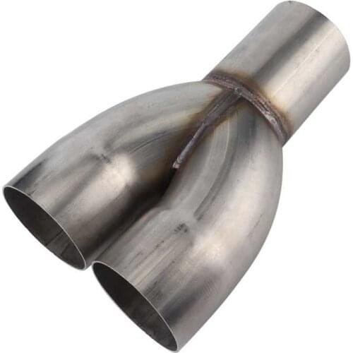 Exhaust pipe connector stainless pipe 2‑1 Adapter Stainless Steel Exhaust Merge Collector Dual 3in ID Inlet Single 3in OD